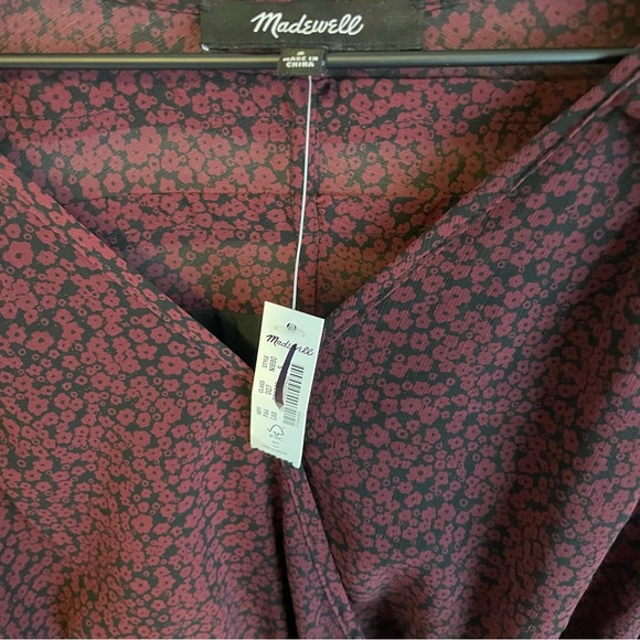 Madewell (Re)sourced Georgette Faux-Wrap Mini Dress Size Small - Picture 6 of 8